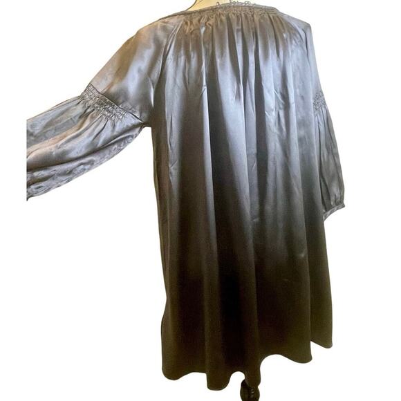 TRULY BY PART TWO TUNIC DRESS SILK GRAY SHINY SZ 6 EMBELLISHED CHIC WHIMSICAL - Picture 12 of 16